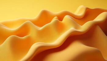 Golden Yellow Fabric Waves An Abstract Study in Texture and Design, Minimalistic Background. photo