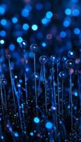 Abstract Background With Many Glowing Round Particles In Blue Colors, 3D Rendering Or Illustration photo
