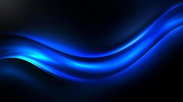 Abstract Blue Light Wave, Smooth Wavy Flowing Shape, Technology Background, Design Element photo