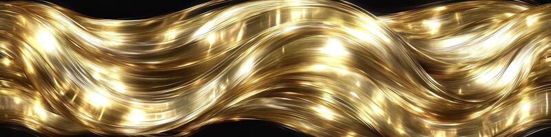 Abstract Golden Liquid. Golden Metal Texture. Luxury, Elegant And Stylish Design. 3D Illustration. photo
