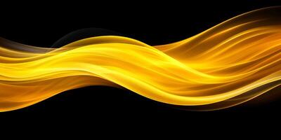 Abstract Golden Wave. Curve Smooth Yellow, Orange Design. Flowing Abstract Background For Wallpaper. photo