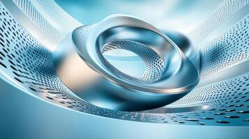 Abstract Art with Metallic Texture, Geometric Shapes and Dynamic Motion Blur Effect, Poster Design photo