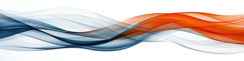 Abstract Flowing Blue and Orange Waves on White Background. Suitable for Tech And Digital Designs photo