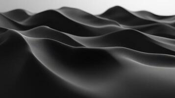 Abstract Black Waves, Seamless 3D Pattern, Digital Background, Futuristic Design Element photo