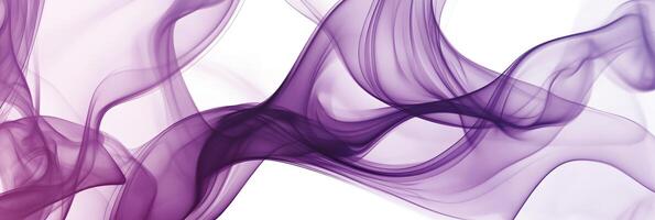 Purple Abstract Flowing Smoke Effect on White Background, With Smooth Curves, Detailed Illustration photo