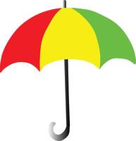 An umbrella with a red, yellow and green color illustration art vector