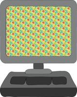 A computer screen with colorful flowers on it vector