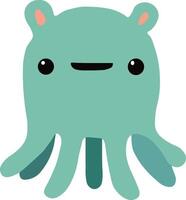 An octopus with a big smile on its face vector