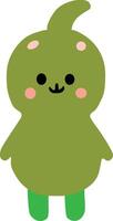 A green monster with a big smile on its face vector