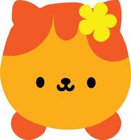 An orange cat with a flower on its head vector