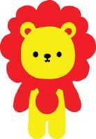A cartoon lion with a red and yellow face vector