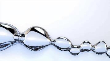 Abstract Chain of Translucent Bubbles on White Background photo