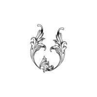 Engraving ornament, Vintage Baroque Victorian Border, Arabesque Frame, Ornate Damask, can use for Decoration, Interior, Wallpaper, Motif Pattern or Graphic Design Element. Editable and simple vector