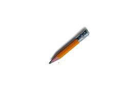 A pencil with a silver eraser on the end photo