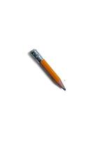 A pencil with a silver eraser on the end photo