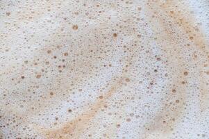 A white background with a brown swirl of foam photo