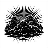 Sun Breaking Through Clouds vector
