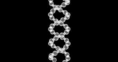 Hologram screen 3d of a polymer molecule or macromolecule - loop video