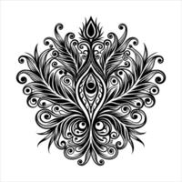 Peacock Feather Scroll vector