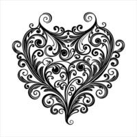 Scrollwork With Heart vector