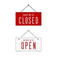Open and closed sign isolated on white background vector