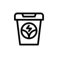 Icon Line bio energy recycle trash bin. Renewable energy, ecology and energy alternative. Outline icon concept vector