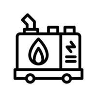 Icon Line generator power diesel engine portable. Renewable energy, ecology and energy alternative. Outline icon concept vector