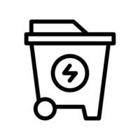 Icon Line Eenergy Recycle trash bin. Renewable energy, ecology and energy alternative. Outline icon concept vector