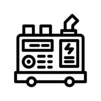 Icon Line portable generator diesel engine power source. Renewable energy, ecology and energy alternative. Outline icon concept vector