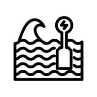 Icon Line wave energy generator. Renewable energy, ecology and energy alternative. Outline icon concept vector