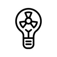 Icon Line lightbulb nuclear energy. Renewable energy, ecology and energy alternative. Outline icon concept vector