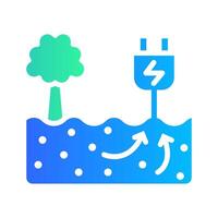 Icon Flat Gradient geothermal and soil energy plug charging. Renewable energy, ecology and energy alternative. Gradient Colourful icon concept vector