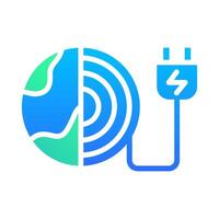 Icon Flat Gradient geothermal earth power energy. Renewable energy, ecology and energy alternative. Gradient Colourful icon concept vector
