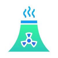 Icon Flat Gradient nuclear reactor power plant. Renewable energy, ecology and energy alternative. Gradient Colourful icon concept vector