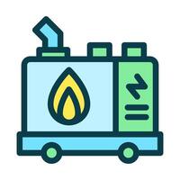 Icon Line Colored generator power diesel engine portable. Renewable energy, ecology and energy alternative. Outline fill icon concept vector