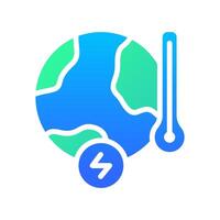 Icon Flat Gradient geothermal energy with thermometer. Renewable energy, ecology and energy alternative. Gradient Colourful icon concept vector