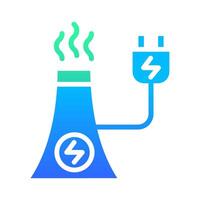 Icon Flat Gradient power plant and plug charging. Renewable energy, ecology and energy alternative. Gradient Colourful icon concept vector