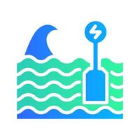 Icon Flat Gradient wave energy generator. Renewable energy, ecology and energy alternative. Gradient Colourful icon concept vector