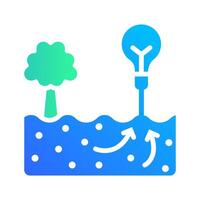 Icon Flat Gradient geothermal and soil energy charging bulb light. Renewable energy, ecology and energy alternative. Gradient Colourful icon concept vector