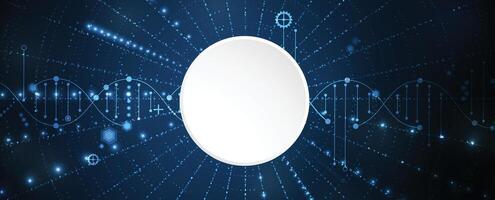 a white oval with a dna symbol in the middle vector