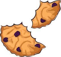 Hand drawn shortbread cookie bitten with raisin vector