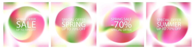 3d color noise background. Organic gradient blurred sunny garden. Cloud gradation palette. Green grain abstract music event mesh. Pastel sphere of wavy line smoky shapes. Spring light fluid pattern vector