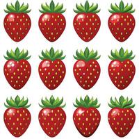 Simple strawberry outline sketch in monochrome style. vector