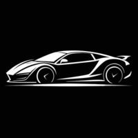Stylish car silhouettes with clean minimalist lines side view. vector