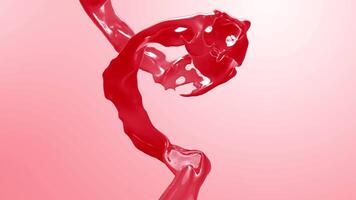 Floating Red Paint Splash With Flow video