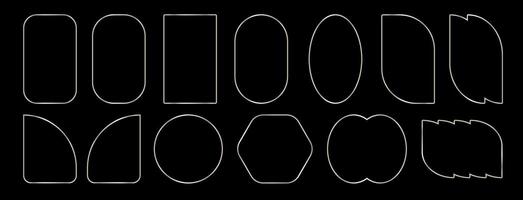 Set of exquisite silver frames with wavy lines and patterns.a black background with a white line drawn on it vector