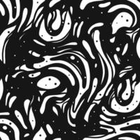 Modern swirl abstract black and white liquid flow seamless pattern background vector