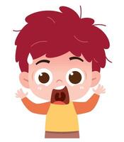 Surprised Boy with Open Mouth. Expressing surprise or shock. vector