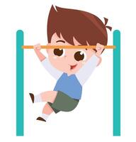 Kid Playing on Horizontal Bar vector