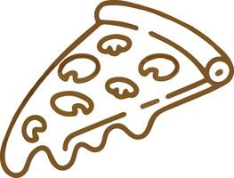 a slice of pizza is shown in a line drawing vector